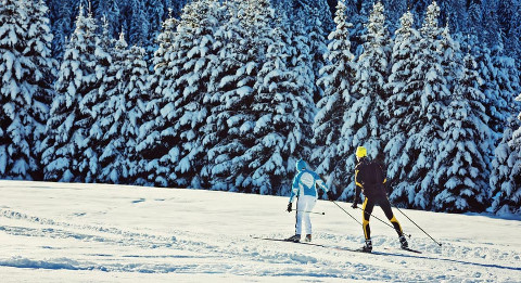 Skiing in the Fichtelgebirge mountains