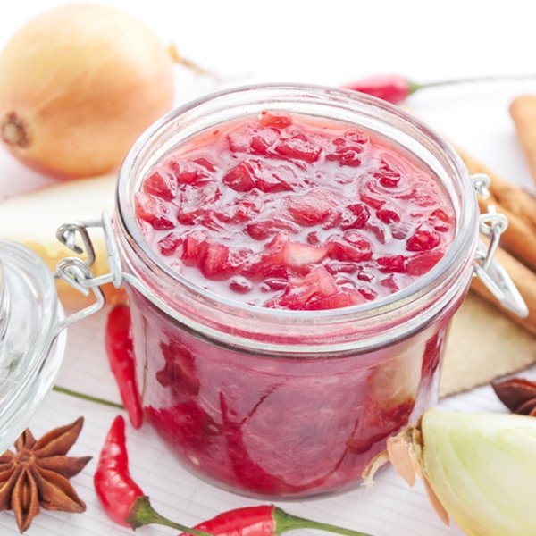 Cranberry-pear chutney