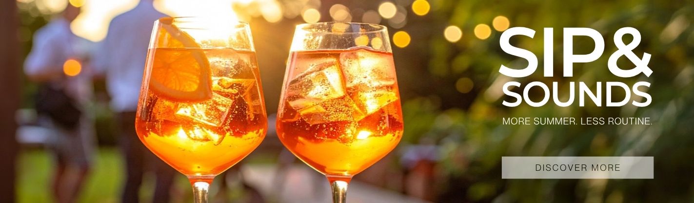 Afterwork event Sip & Sounds at Hotel Central Hof with drinks at sunset