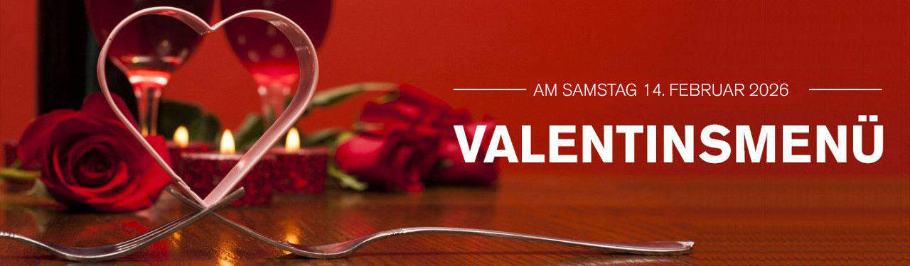 Romantisches Gedeck zum Valentinsmenü im Restaurant Brandner